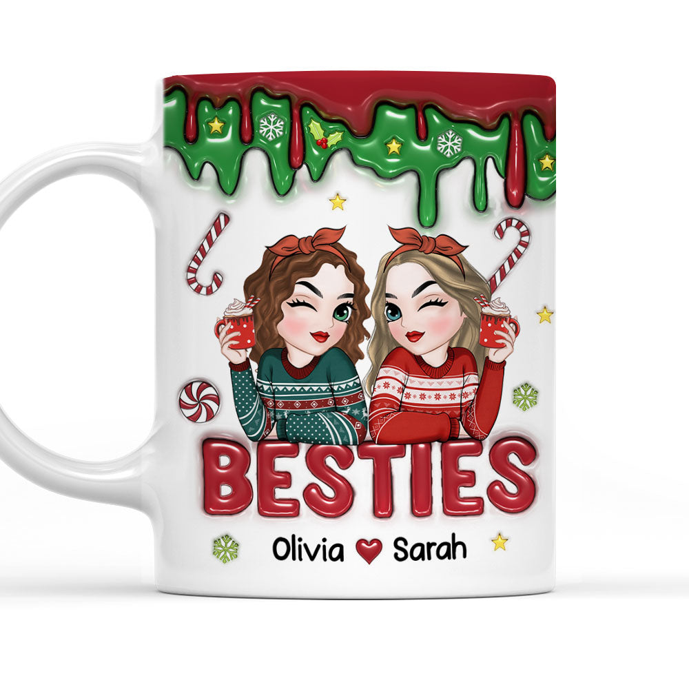 Besties Together Christmas 2024 - Personalized Custom 3D Inflated Coffee Mug
