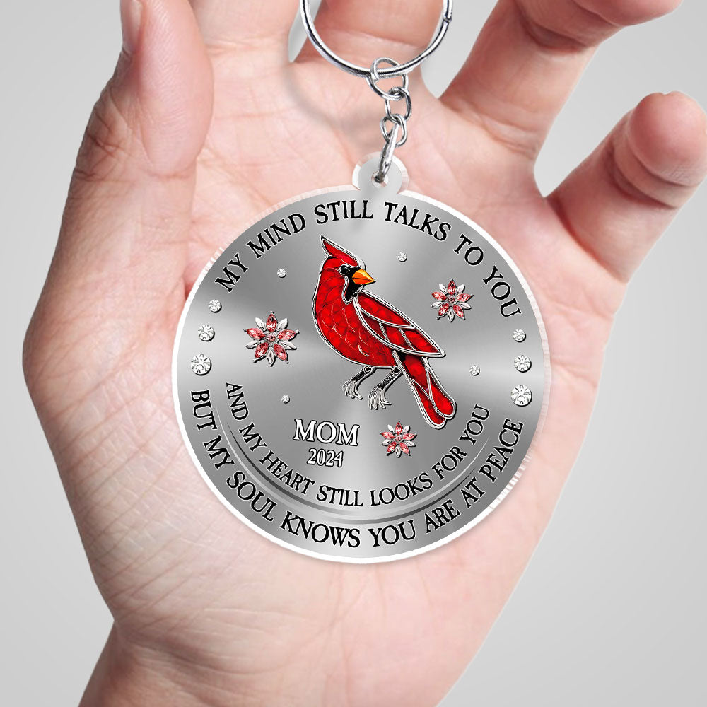 Cardinal Hummingbird My Mind My Heart My Soul - Personalized Custom Acrylic Keychain