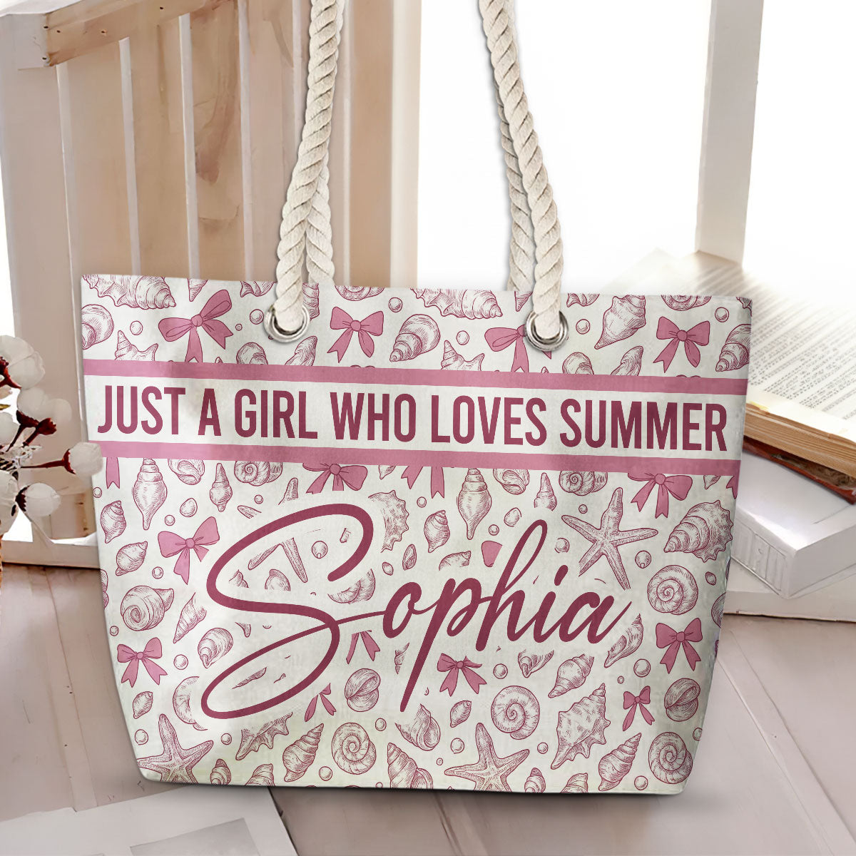 Just A Girl Who Loves Summer - Personalized Beach Bag