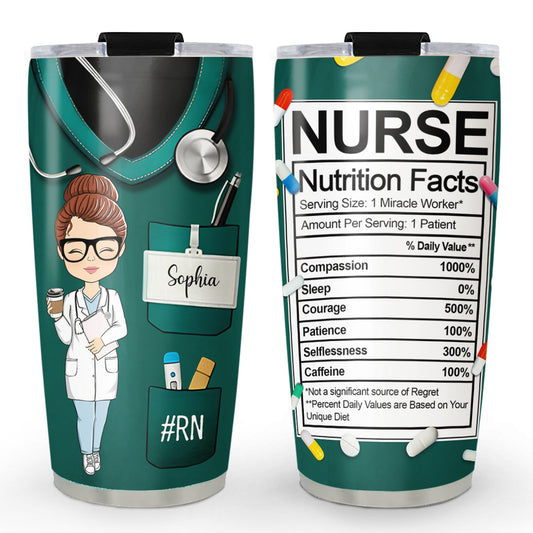 Nurse Nutrition Facts  - Personalized Custom Tumbler