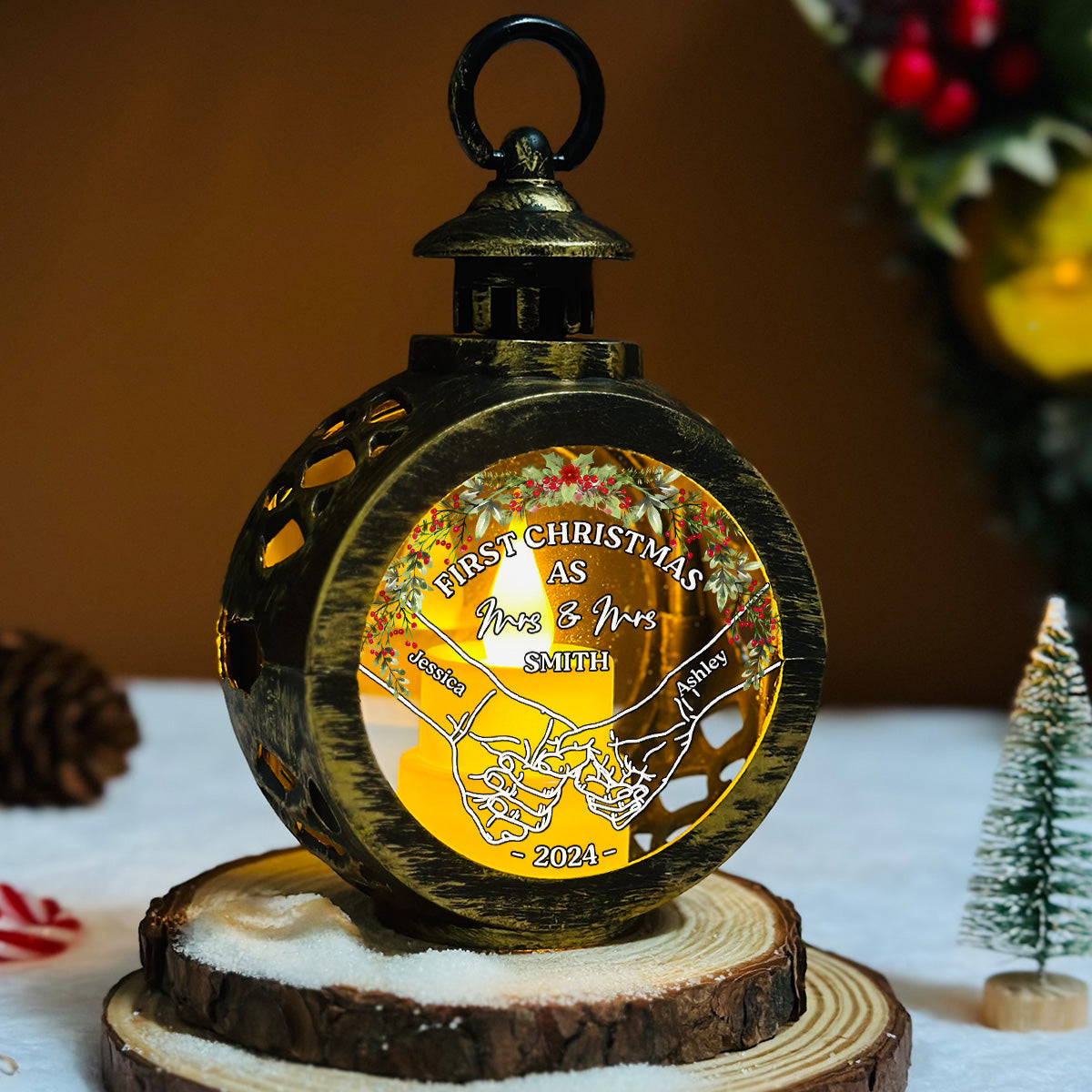 First Time - Personalized Custom Christmas Lantern