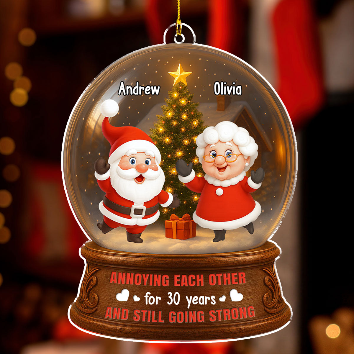 Christmas Is Coming To Town - Personalized Custom 3D Effect Acrylic Ornament