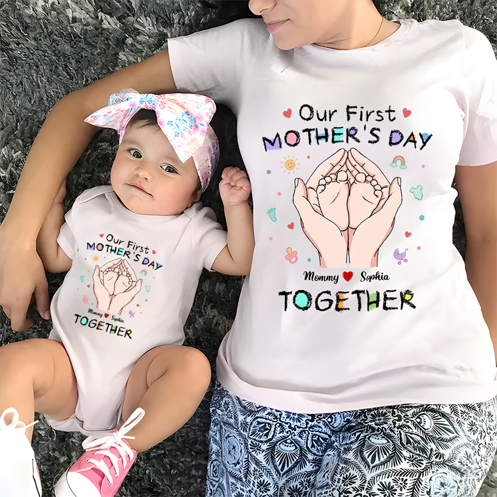 Our 1st Mothers Day - Personalized Custom T-shirt And Onesie