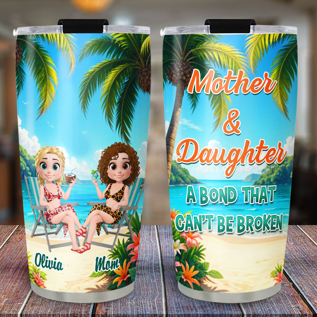 Mother And Daughter Forever Love - Personalized Custom Tumbler