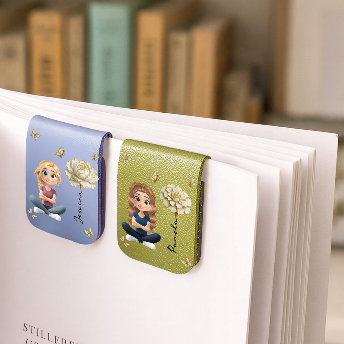 Floral Soul - Personalized Custom Leather Bookmark