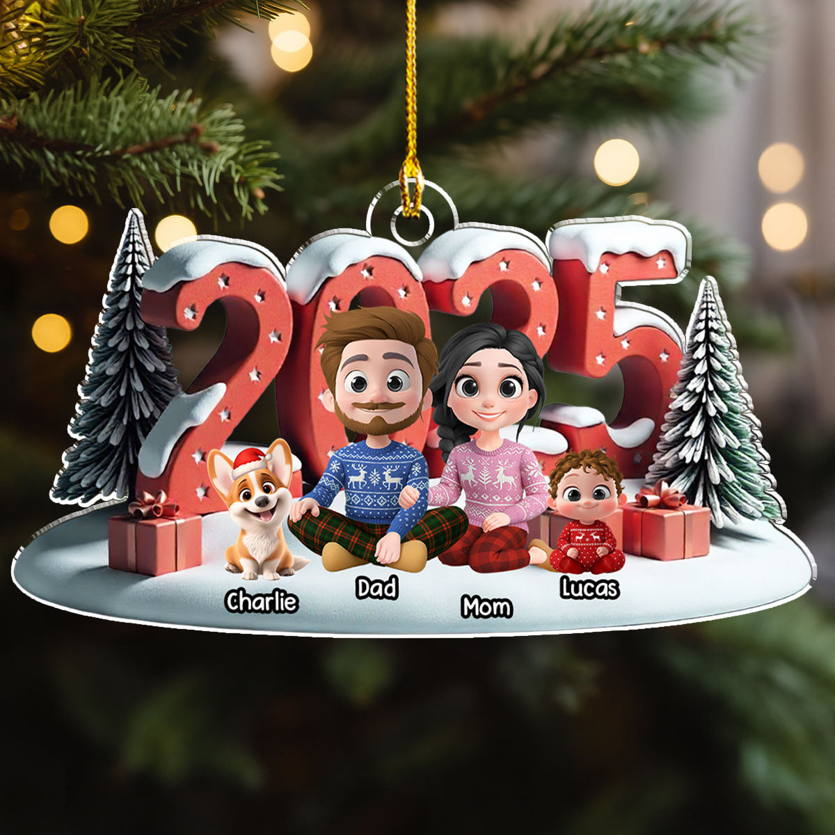 Forever As A Family - Personalized Custom Acrylic Ornament
