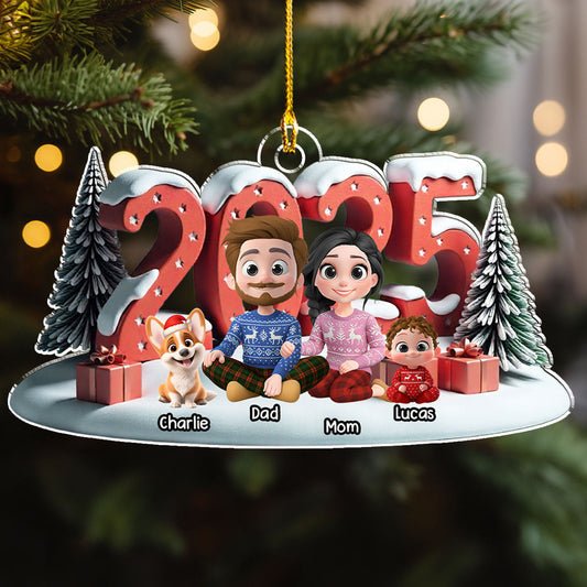 Forever As A Family - Personalized Custom Acrylic Ornament