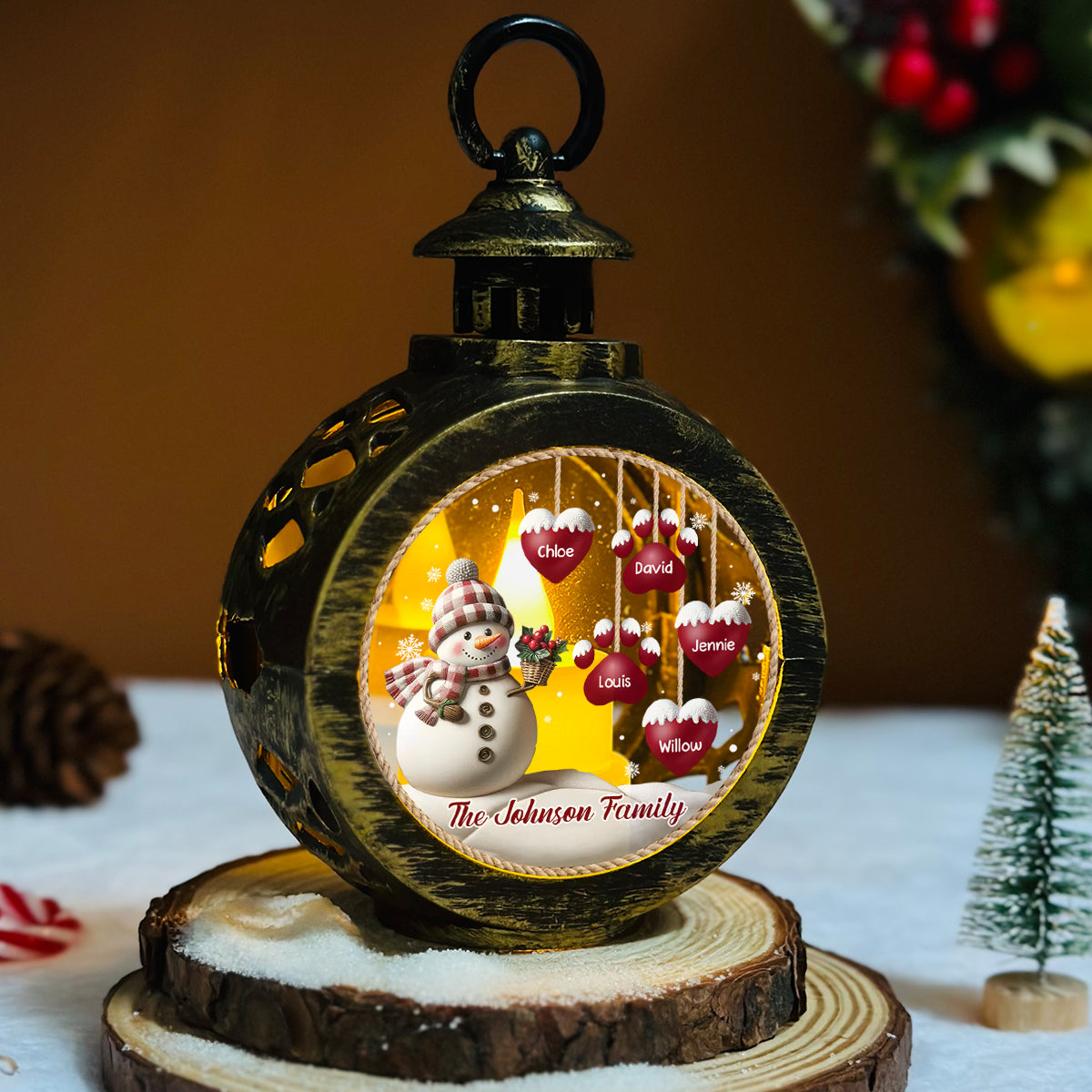 Sweet Heart Version 2 - Personalized Custom Christmas Lantern