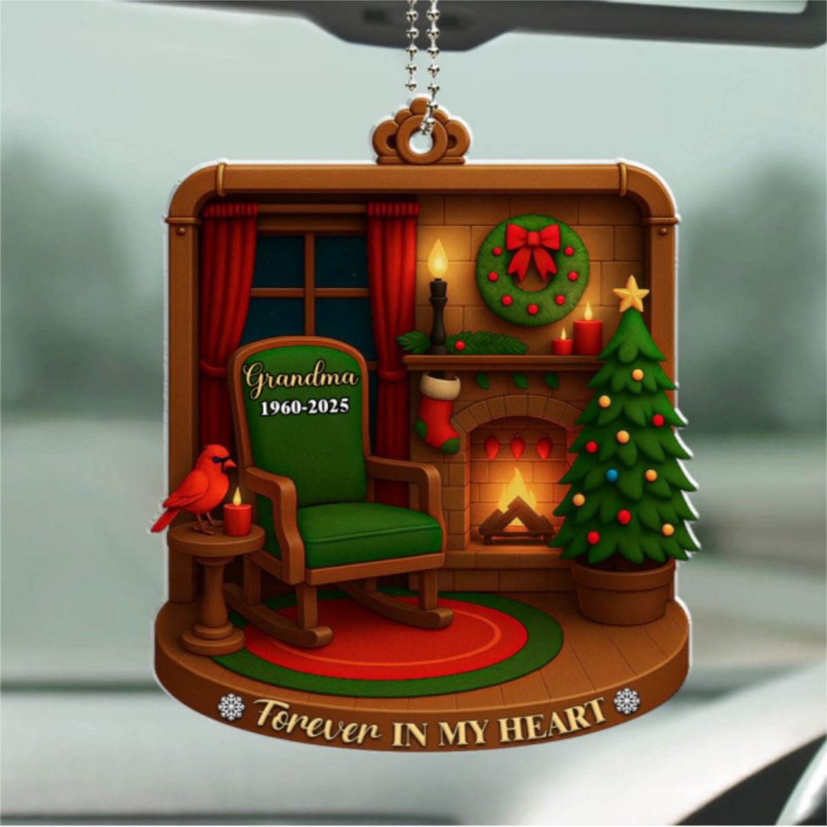 Forever In Our Heart - Personalized Custom Car Ornament