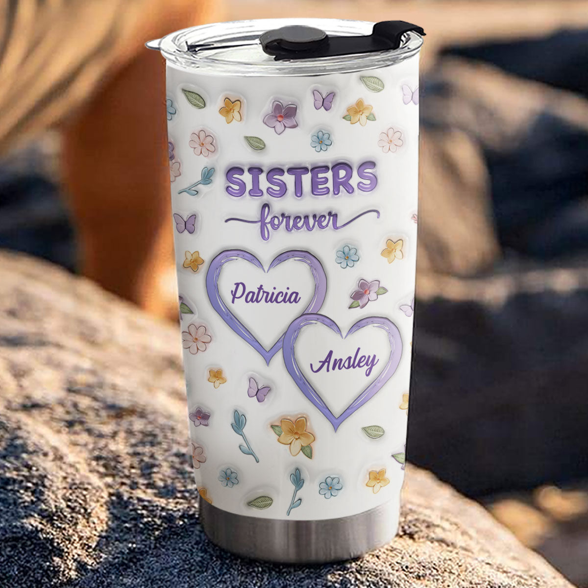Besties Forever Version 4 - Personalized Custom 3D Inflated Effect Tumbler