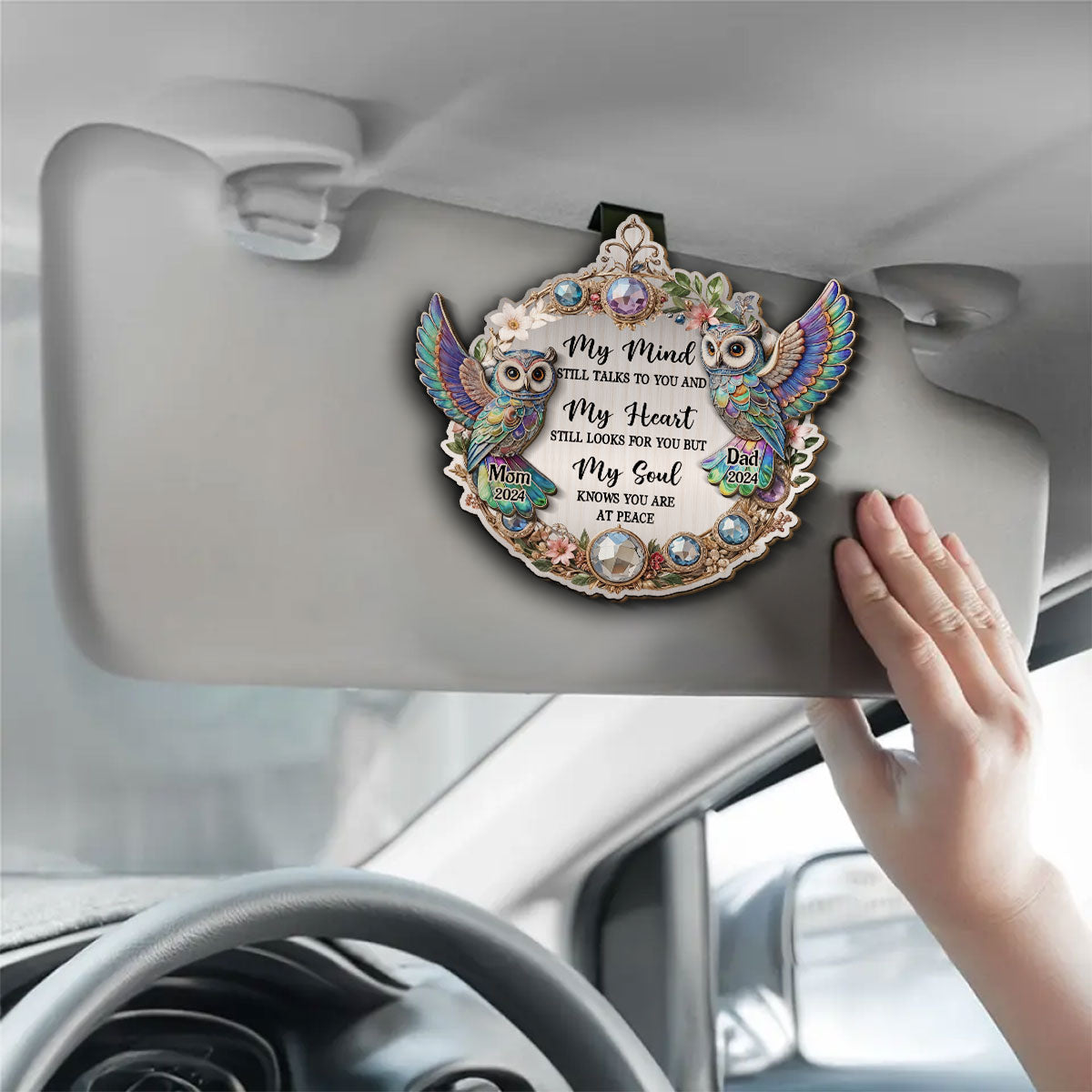Owl My Mind My Heart My Soul - Personalized Custom Car Visor Clip