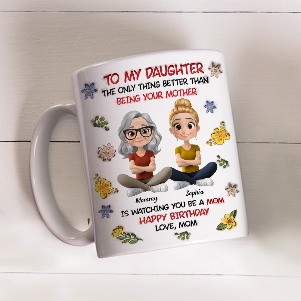 To My Daughter With Love - Personalized Custom 3D Inflated Effect Mug