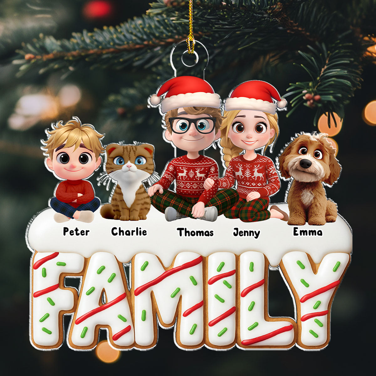 Sweetest Christmas As A Family - Personalized Custom Acrylic Ornament