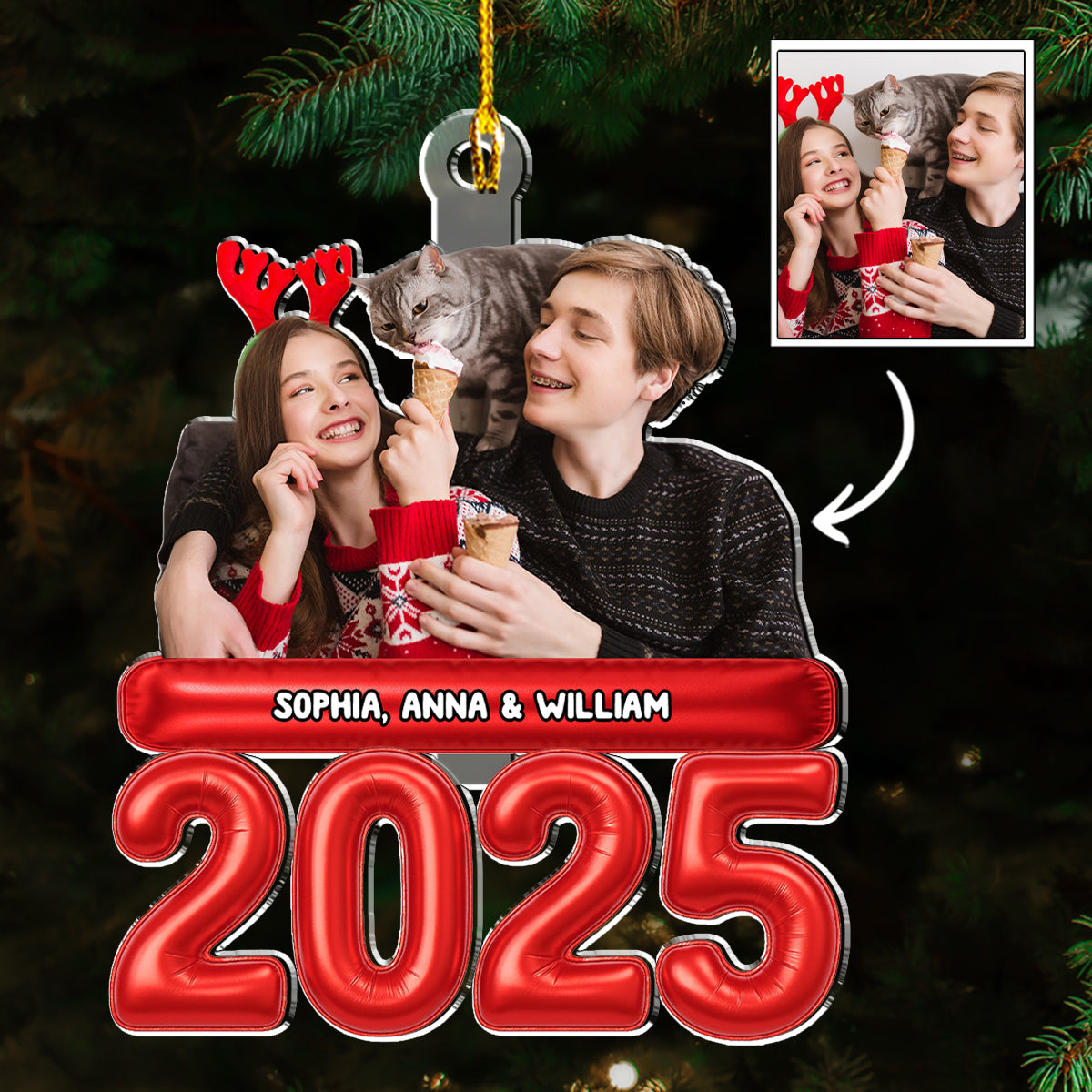Us And Our Lovely Children Photo - Personalized Custom Acrylic Ornament