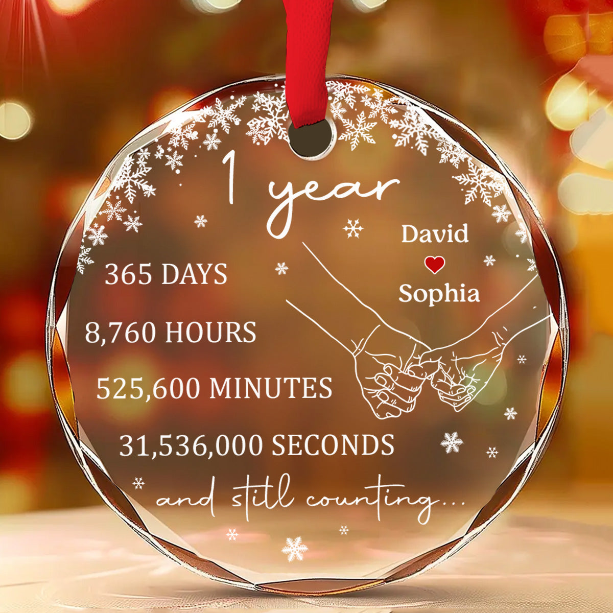 Always Beside You - Personalized Custom Glass Ornament