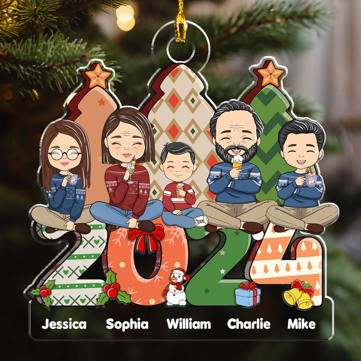 Family Christmas Gift - Personalized Custom Acrylic Ornament