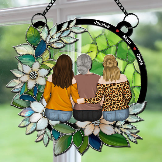 Mother And Daughter Always Connected - Personalized Custom Suncatcher