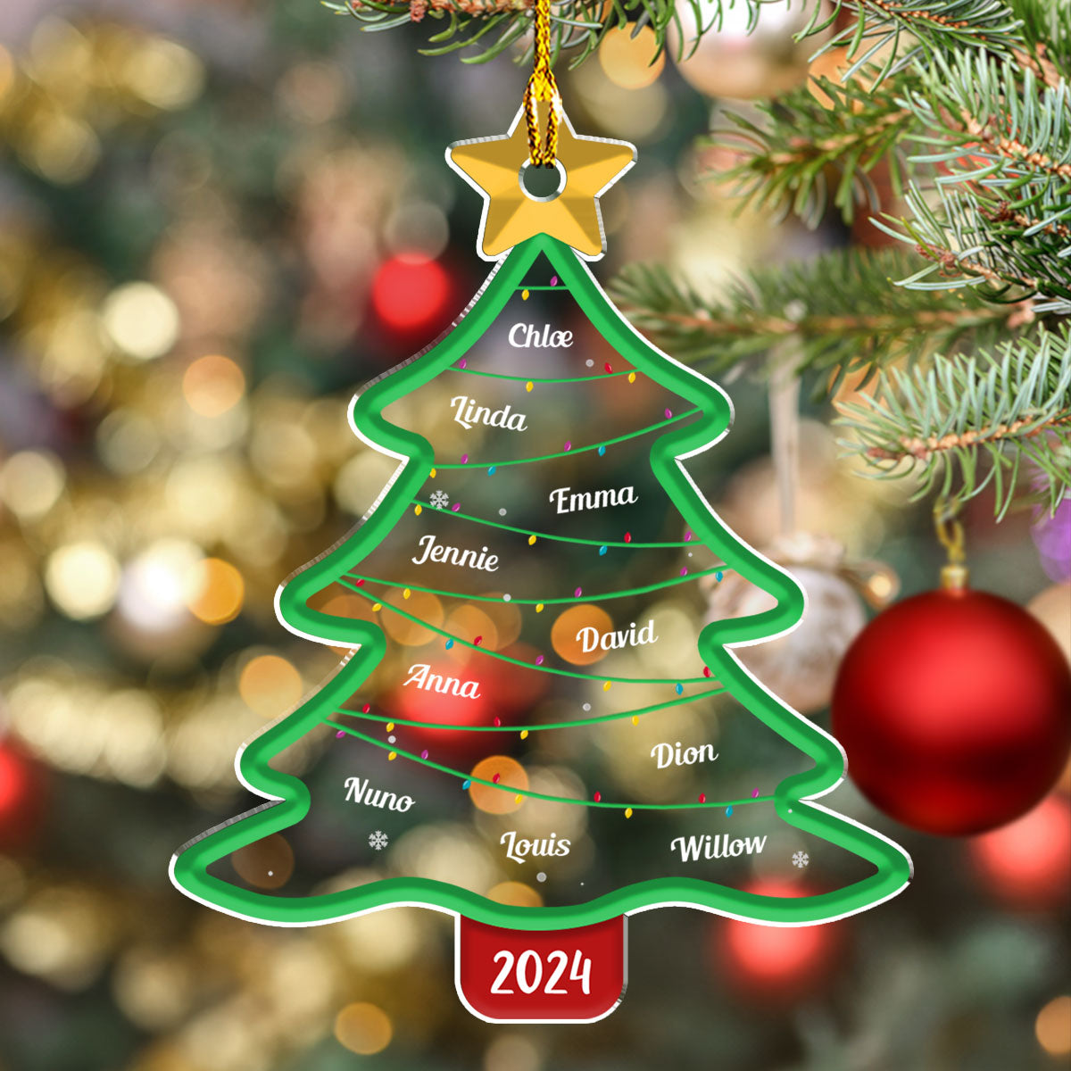 Family Christmas Tree - Personalized Custom Acrylic Ornament