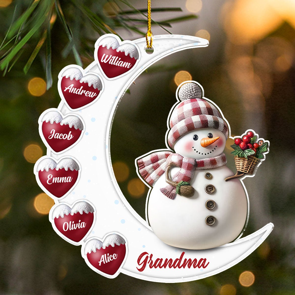 Lovely Grandma 2 - Personalized Custom Acrylic Ornament