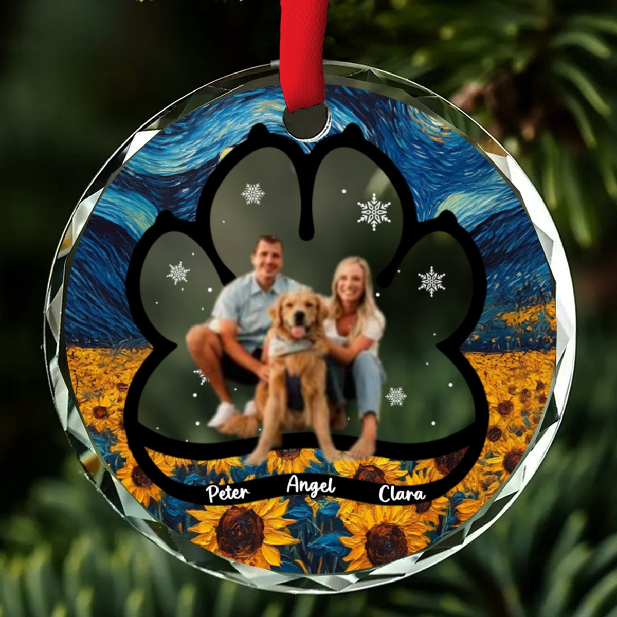 Here With Each Other Photo - Personalized Custom Glass Ornament