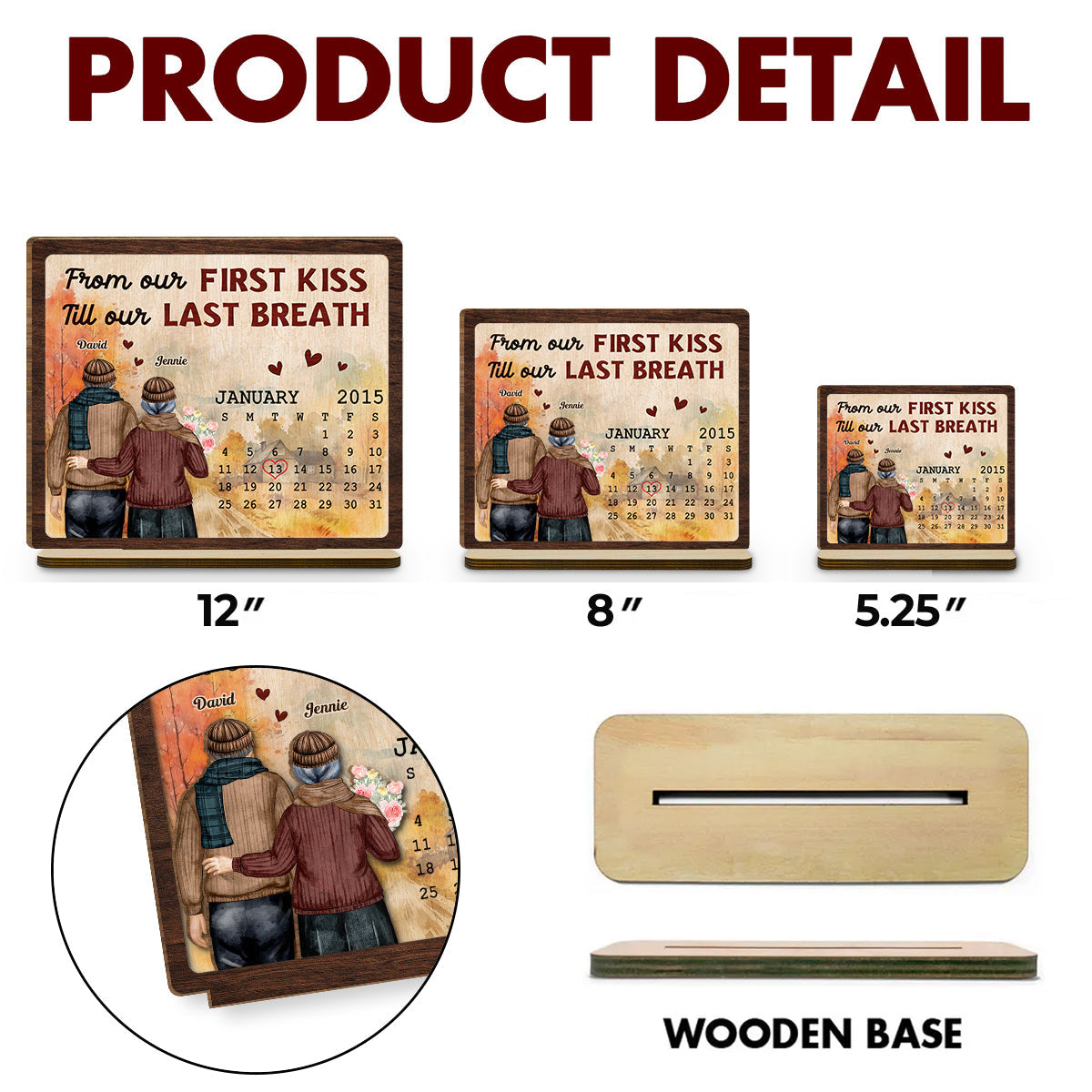 Till My Last Breath - Personalized Custom 2-Layer Wood Plaque With Flat Base