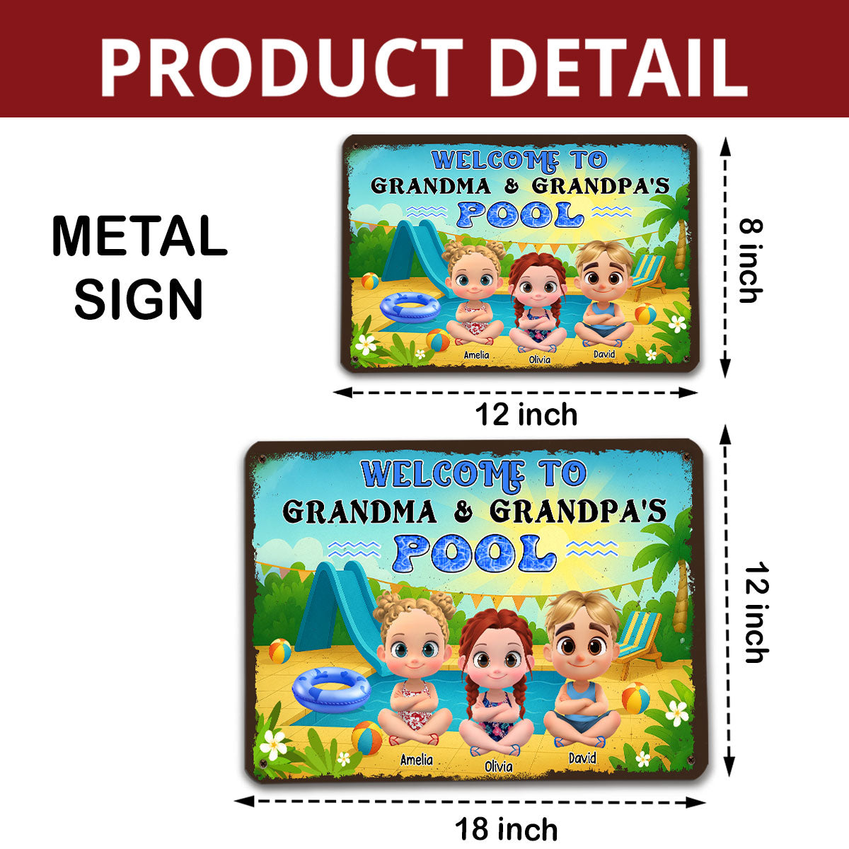Make A Big Splash Here - Personalized Custom Metal Sign