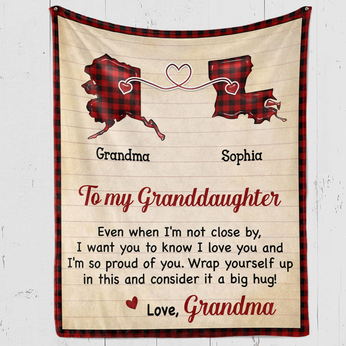 Big Hug Long Distance Gift - Personalized Custom Fleece Blanket