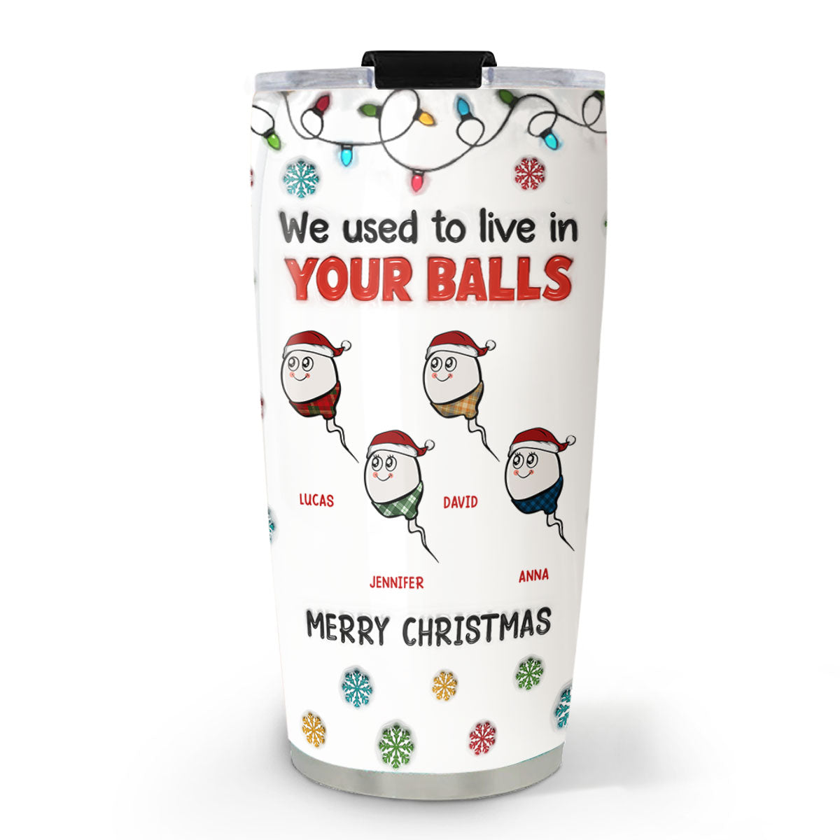 Merry Christmas I Used To Live In Daddy Balls - Personalized Custom 3D Inflated Effect Tumbler
