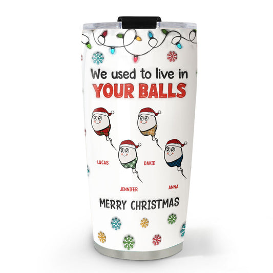 Merry Christmas I Used To Live In Daddy Balls - Personalized Custom 3D Inflated Effect Tumbler