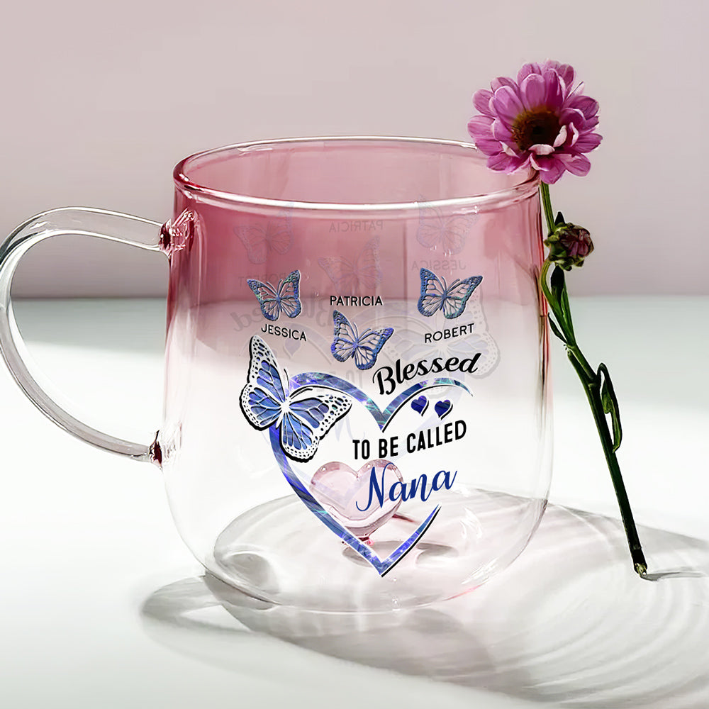 Blessed Mimi -  Personalized Custom Pink Gradient Glass Mug