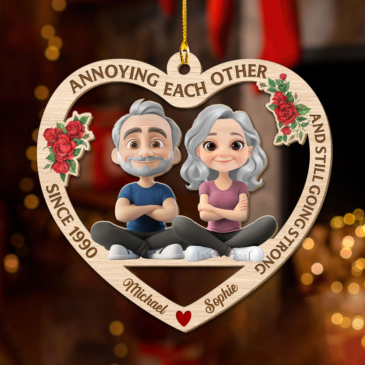 Eternal Love - Personalized Custom Wood Ornament