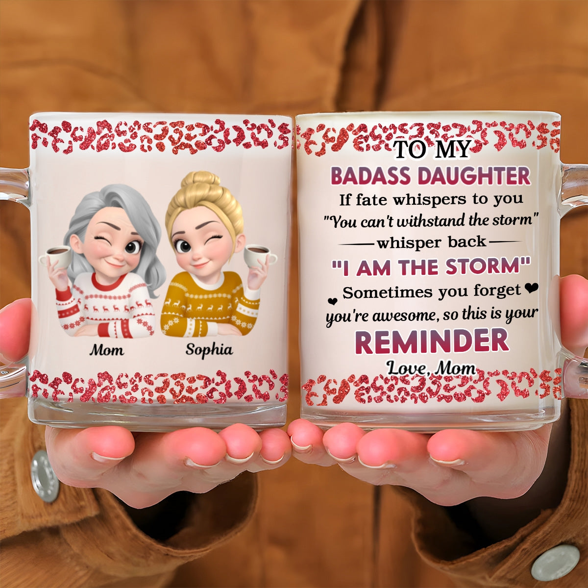 My Brave Granddaughter - Personalized Custom Glass Mug
