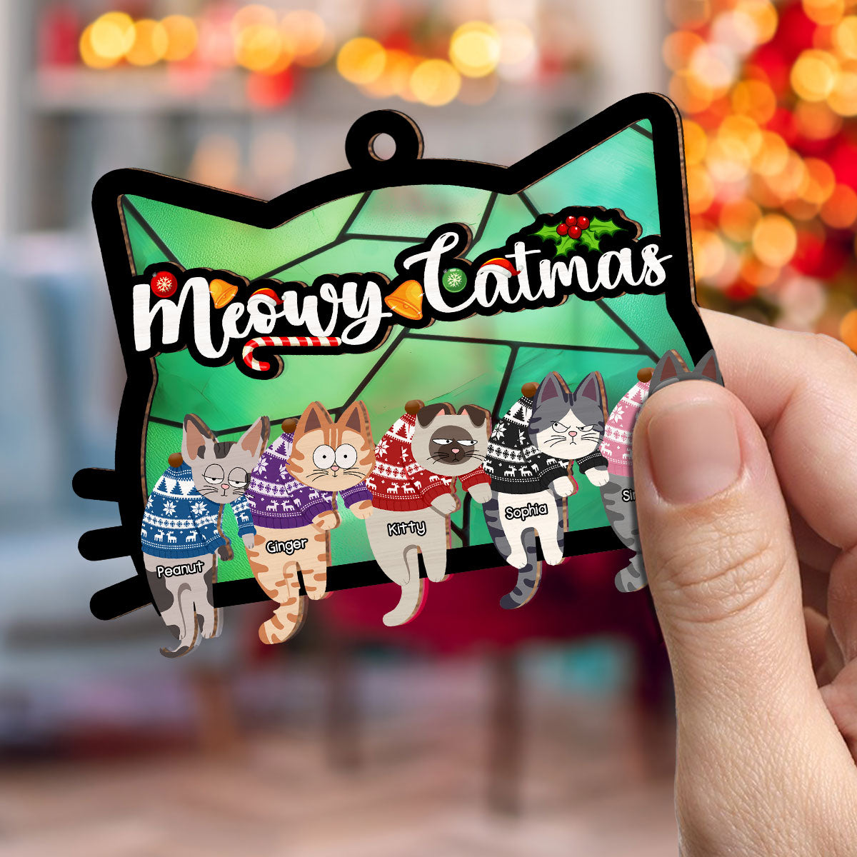 Have A Pawsome Christmas - Personalized Custom Suncatcher Ornament