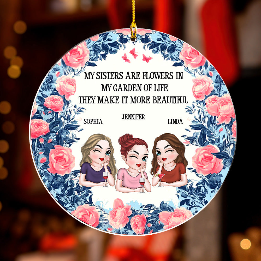 Sister Lights Up Life - Personalized Custom Acrylic Ornament