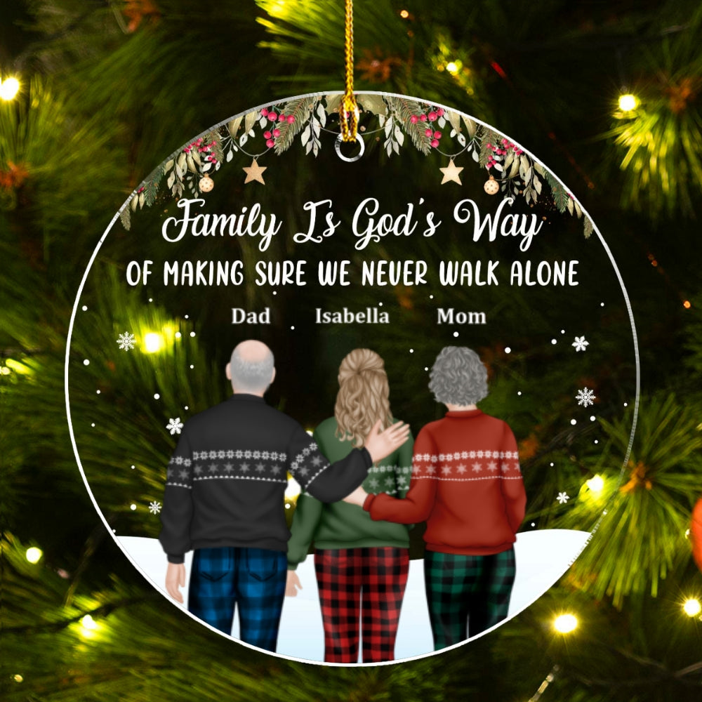 Family Never Walk Alone - Personalized Custom Acrylic Ornament