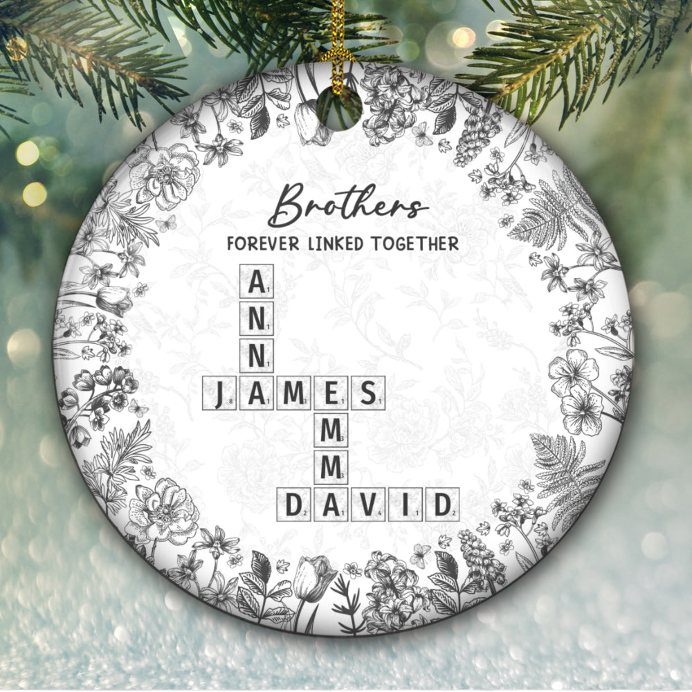 Family Ties Never Fade - Personalized Custom Ceramic Ornament