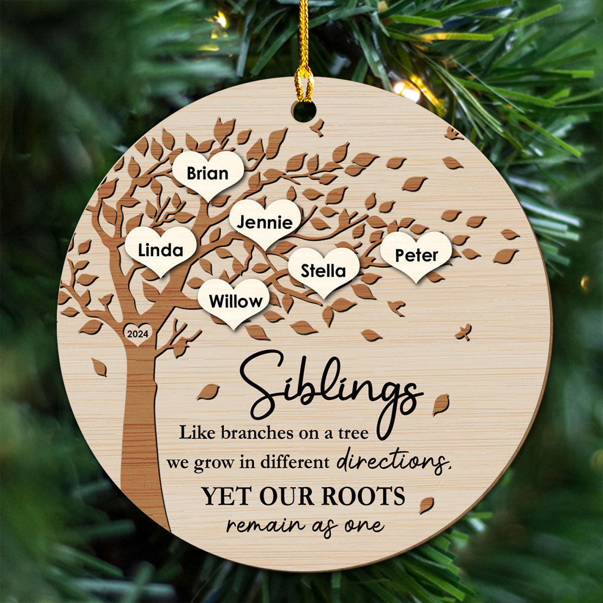 Our Roots Remain As One - Personalized Custom Wood Ornament