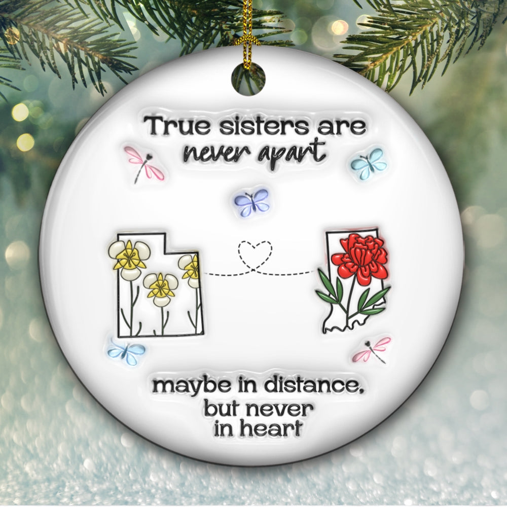 Always Close At Heart - Personalized Custom 3D Inflated Effect Ceramic Ornament