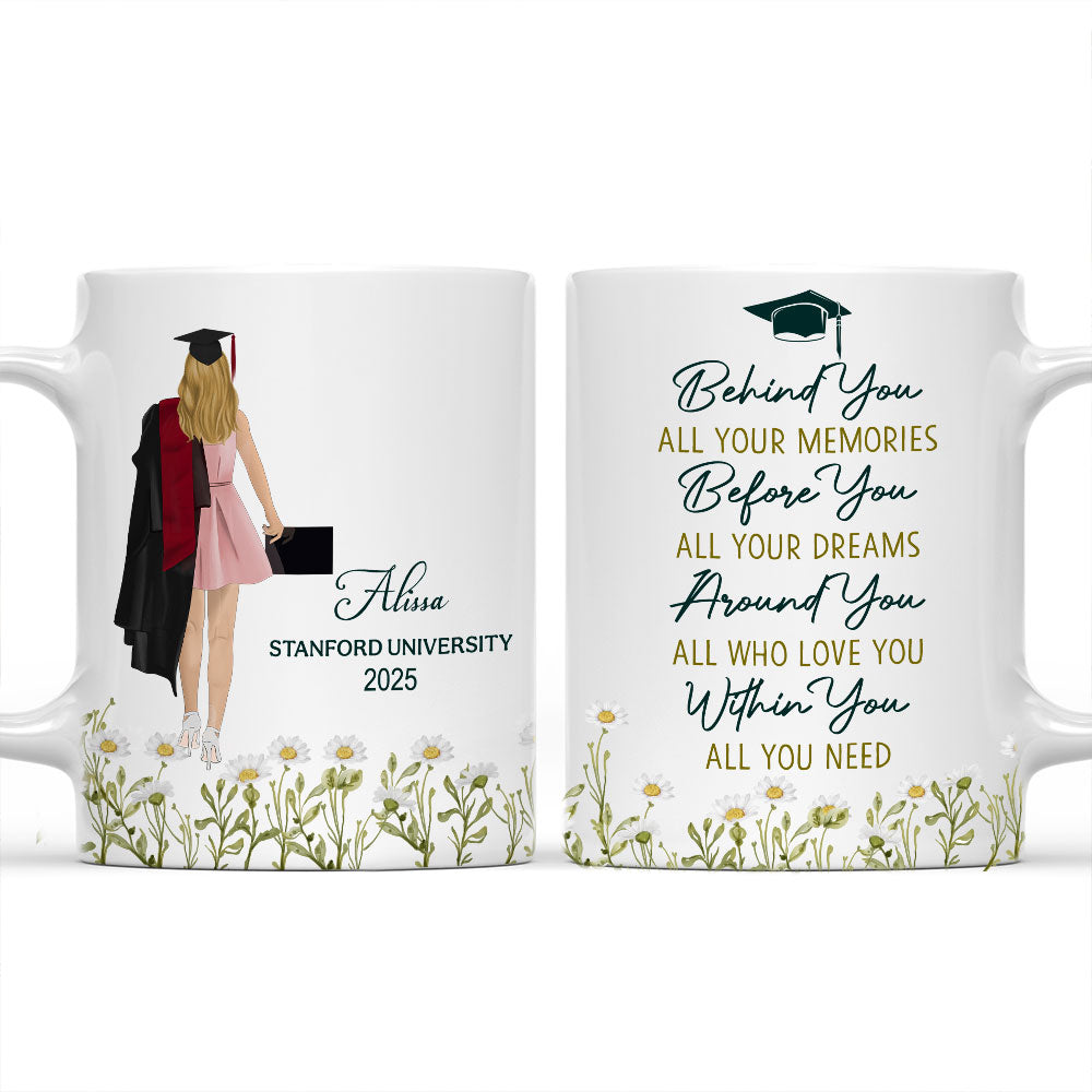Behind You All Your Memories Before You All Your Dreams - Personalized Custom Coffee Mug