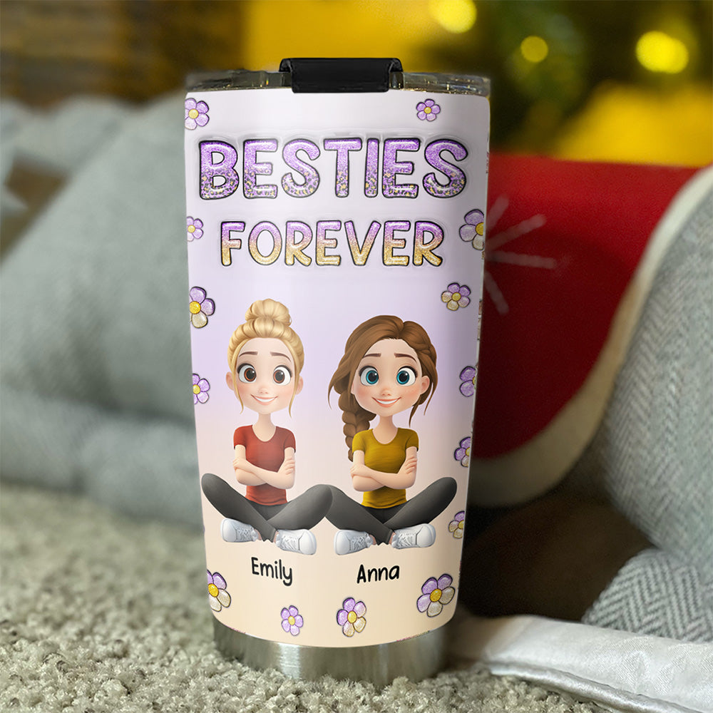 Always My Besties Cartoonize - Personalized Custom 3D Inflated Effect Tumbler