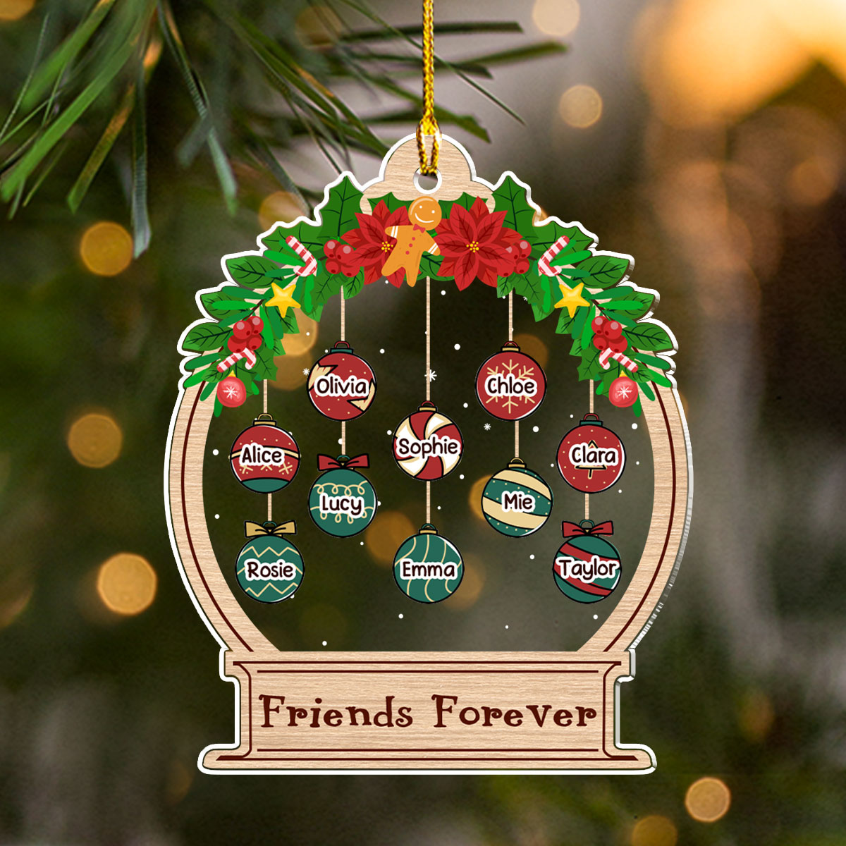 Friend Forever Merry Christmas - Personalized Custom Acrylic Ornament