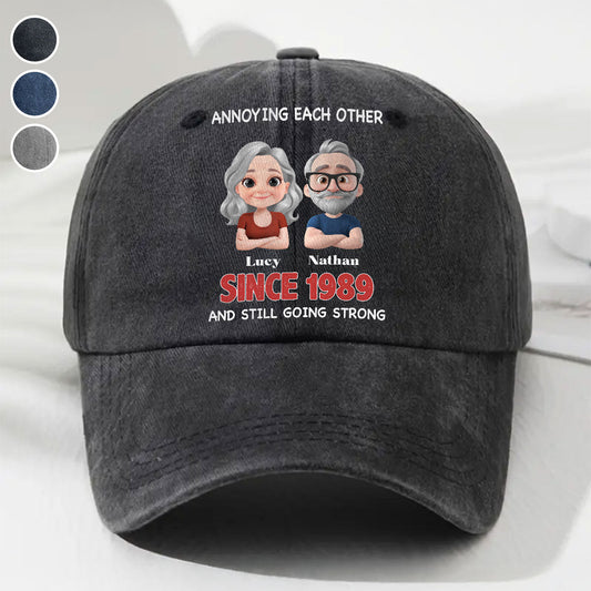 Together Forever - Personalized Custom Vintage Washed Denim Cap