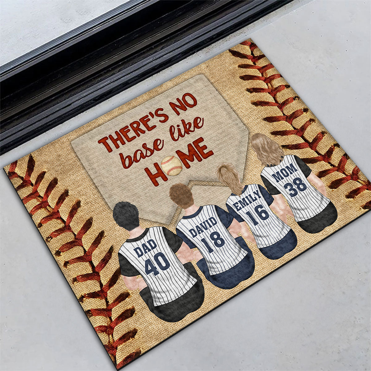 There Is No Base Like Home - Personalized Custom Doormat