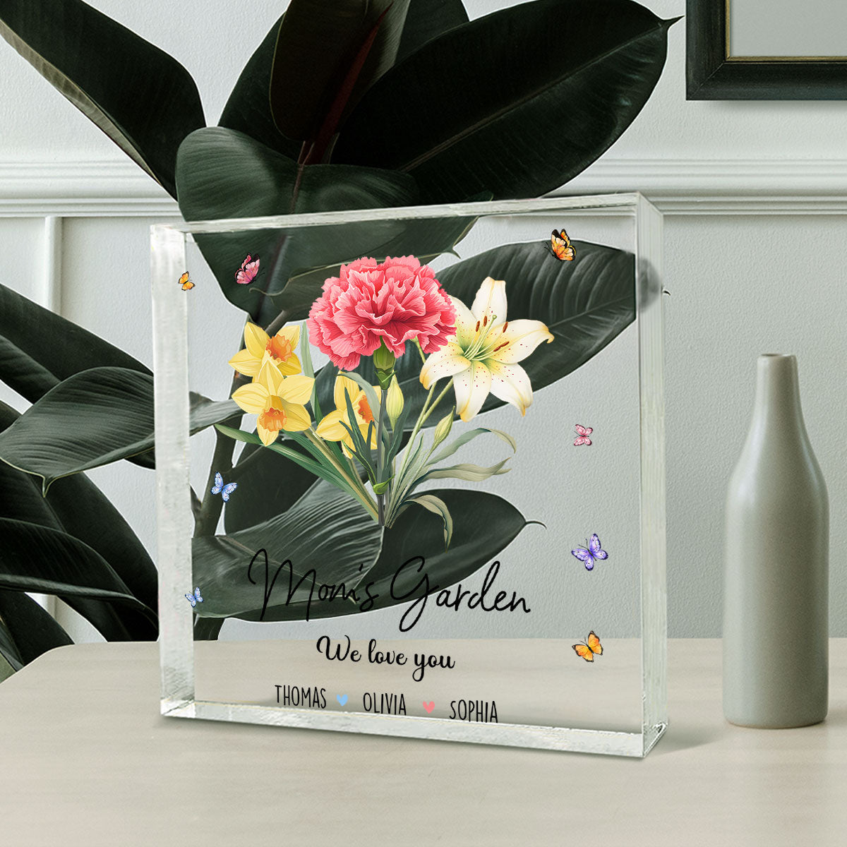 Flower Birth Month Garden - Personalized Custom Acrylic Plaque