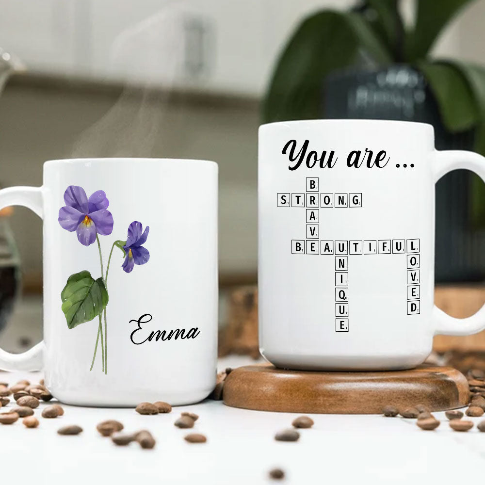 You Are Amazing Scrabble Affirmation - Personalized Custom Coffee Mug