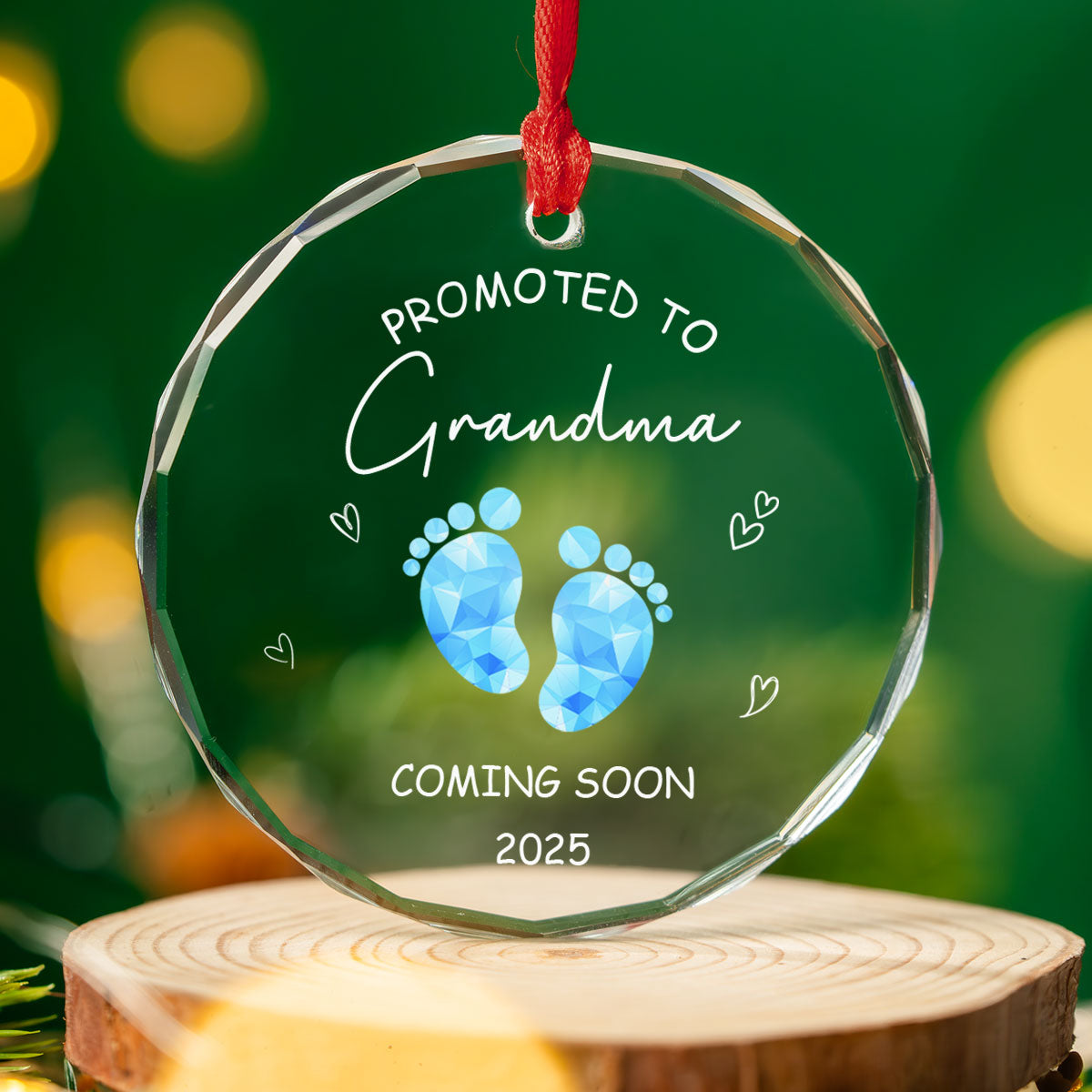 Promoted To Grandparents - Personalized Custom Glass Ornament
