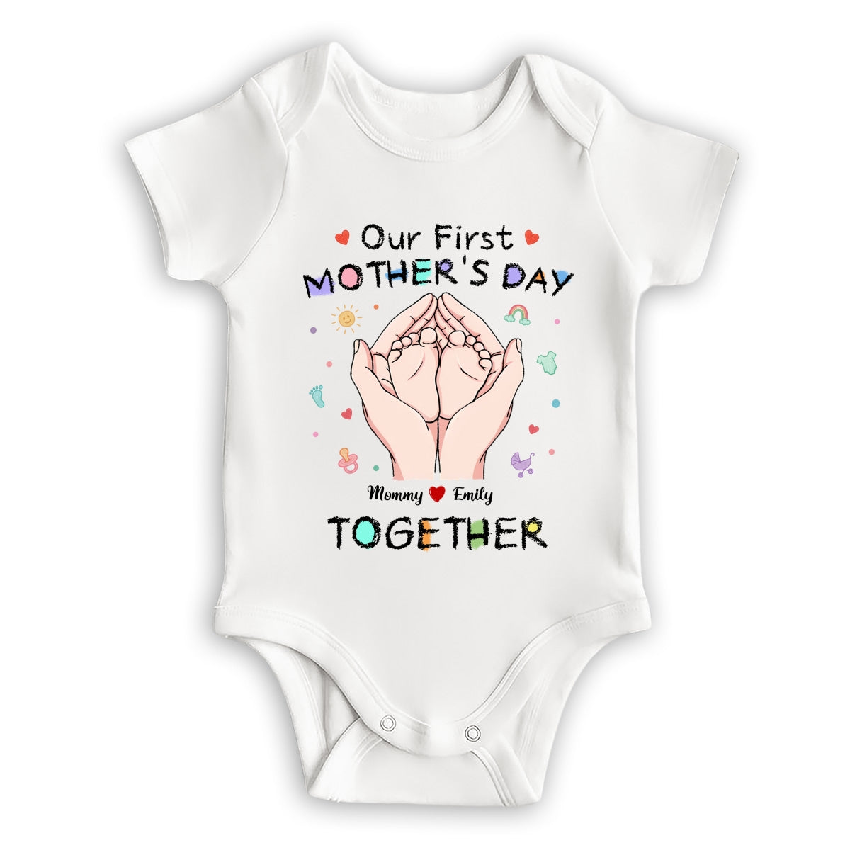 Our 1st Mothers Day - Personalized Custom T-shirt And Onesie