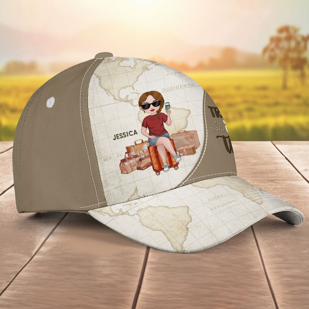 Travel Is My Therapy - Personalized Custom Classic Cap