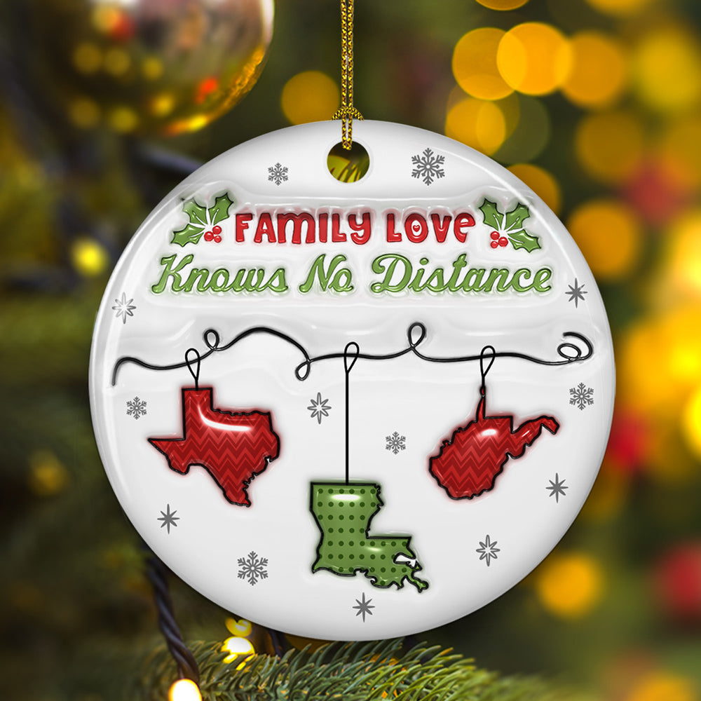 Family Love Does Not Need A Reason - Personalized Custom 3D Inflated Effect Ceramic Ornament