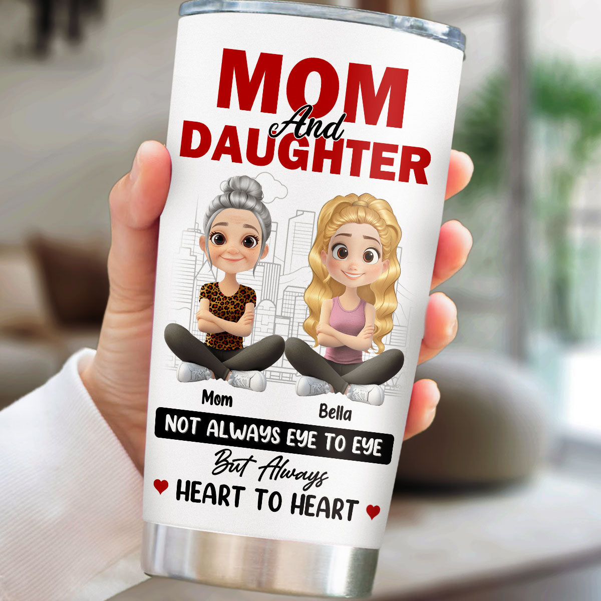Mom And Daughter Share Love - Personalized Custom Tumbler